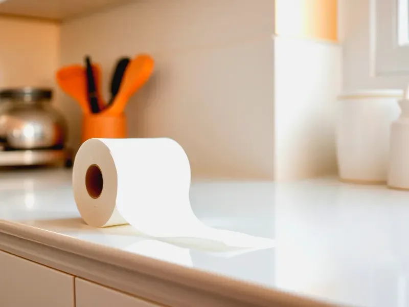 Die Küchenrolle ist weit